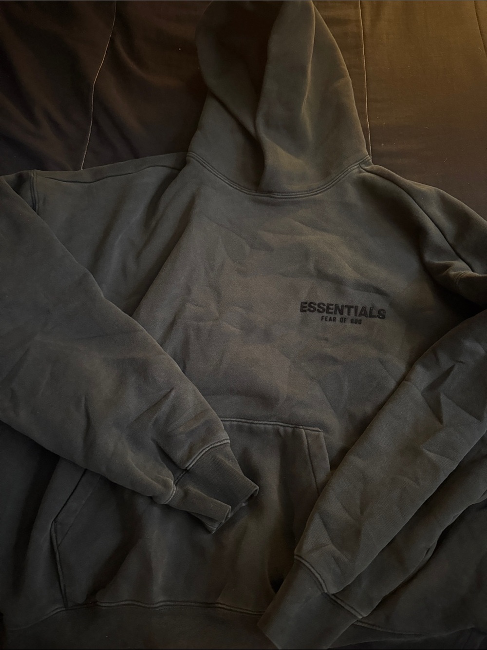 Essentials Fear of God Charcoal Black Pullover Hoodie